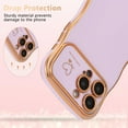 thumbnail image 4 of SHIQI-for iPhone 15 Pro Max Case 6.7 inch,Cute Curly Wave Frame Case with Love Heart Pattern,Luxury Plating Edge Full Camera Protection Shockproof Phone Case for Women Girls-Light Purple, 4 of 4