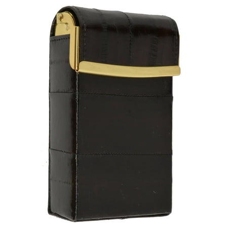 Brown Genuine Leather Wallet - Eel Skin Genuine Leather Sliding Cigarette Case Wallet E 131