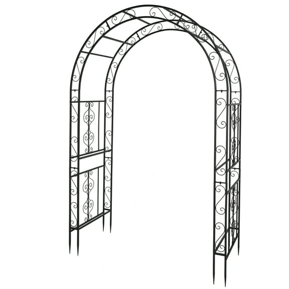 EasingRoom 7Ft Metal Garden Arch Garden Arbor for Climbing Plant Outdoor Wedding Party