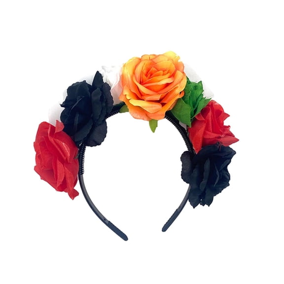 Headbands for Women Fashion Floral Mexican Rose Crown Headpiece Girls Halloween Lightweight Hair Accessories