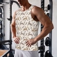 thumbnail image 5 of Gukieu Retro Rabbit Print Men's Quick Dry Fitness Vest, Round Neck Sleeveless Fitness Bodybuilding Top-Small, 5 of 7