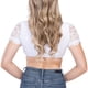 thumbnail image 3 of Blusa de encaje para mujer - Manga corta blanca - Blusa elegante para mujer transparente y opaca (XXL), 3 of 4