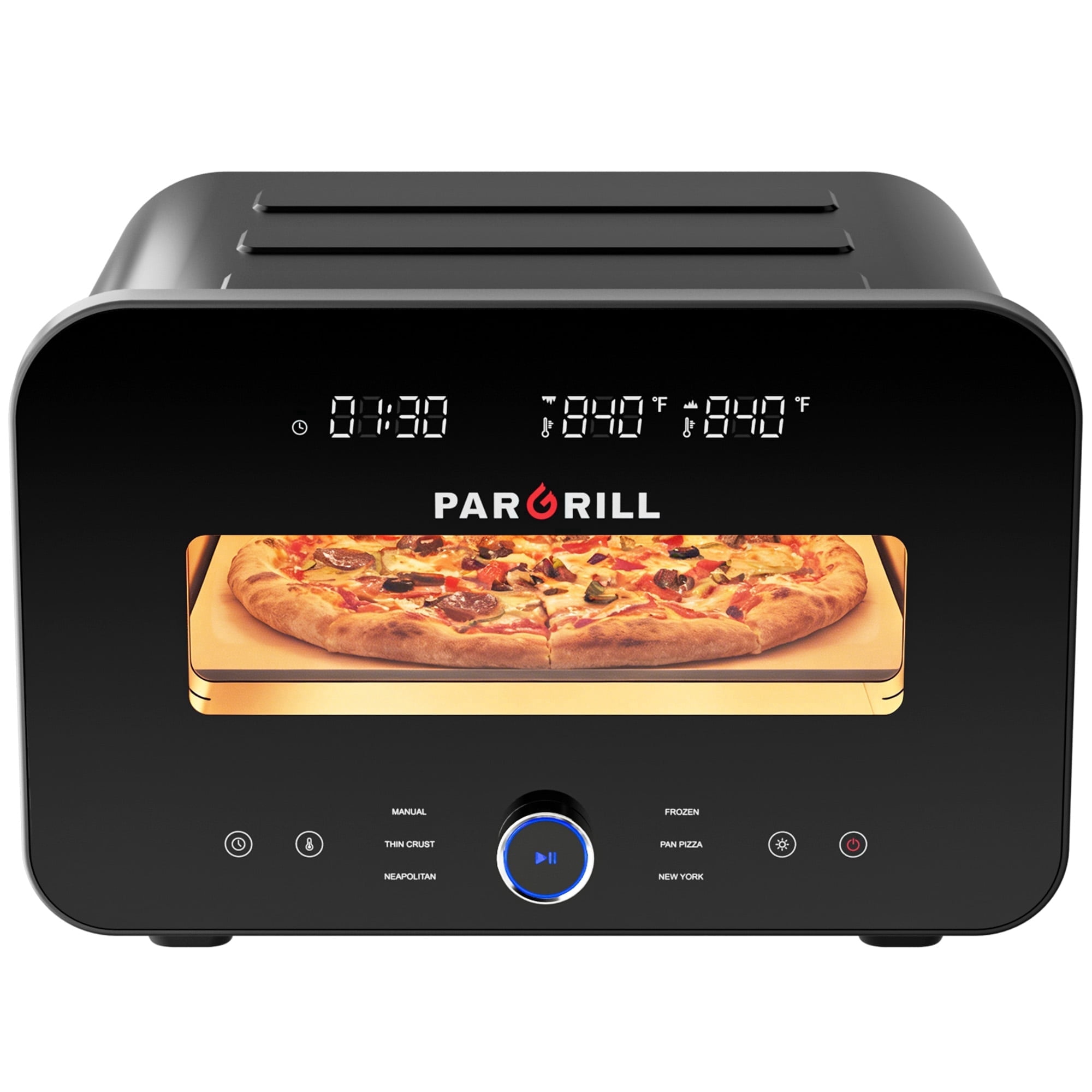 PARGRILL 12" High Heat Electric Pizza Oven Outdoor and Indoor, 840°F Max Temp, Countertop Pizza Maker with 6 Cooking Modes, Pizza Stone Included