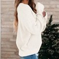 thumbnail image 4 of Bnwani Plus Size Womens Fall Fashion 2023 Sweaters Oversized Knit Loose Top V Neck Blouse Long Sleeve White Light Weight Sweaters for Women 2023 Size L(US:8), 4 of 8