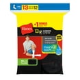 Hanes Men's Cushion FreshIQ Crew Socks 12 + 1 Bonus Pack