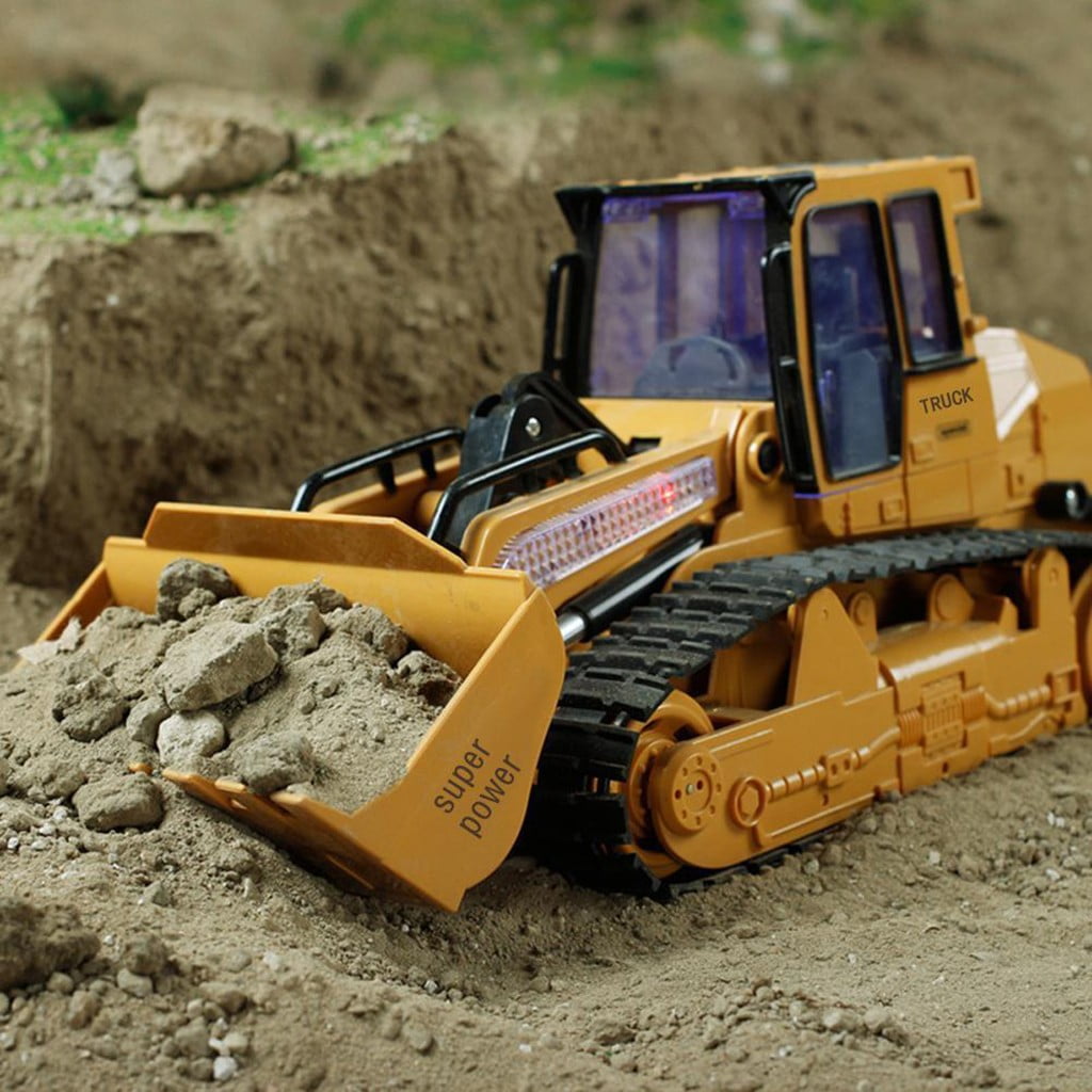 1:12 RC Excavator Metal Shovel Remote Control Construction Bulldozer Truck Toy 