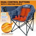 thumbnail image 5 of ABORON Oversized Heated Camping Chair with Pillow, Outdoor Portable Heated Folding Chairs, Patio Lounge Chairs with 3 Heat Levels, Heating Chair for Outdoor Sports, Camping, 5 of 11
