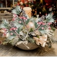 thumbnail image 2 of geerera 12-Inch Christmas Pine Pick, Snow Frosted Red Berry and Pinecone Stems, Artificial Greenery Sprig, for DIY Crafts, Vase Arrangements, Wreath Making, 2 of 6