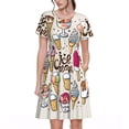 thumbnail image 1 of Balery Ice Cream Vestidos sueltos de manga corta para mujer, vestidos de verano 2025, vestidos casuales de corte A con vuelo., 1 of 6