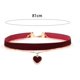 thumbnail image 2 of Gargantilla roja para mujeres, adolescentes y niñas, Gargantilla ajustable con corazón de amor, Collar gótico, collares con colgante de gargantilla de terciopelo, 2 of 5