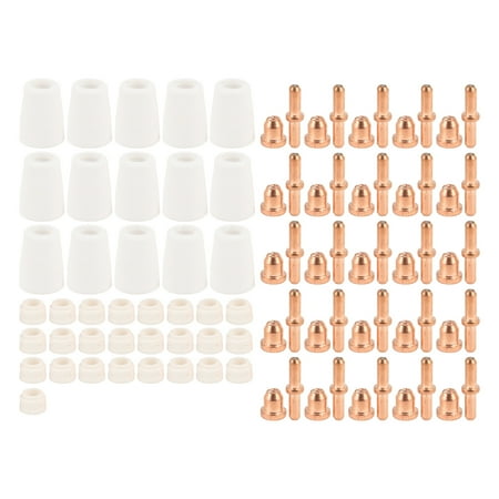 

90 Pcs Plasma Cutter Consumables Kit Precision Electrode Nozzles & Cups Set Durable Copper & Porcelain Compatible with Cutting Torch - For Professional Welders Metalworking Hobbyists & DIY Projects
