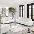 thumbnail image 1 of Modway Loft Tufted Vegan Leather 2-Piece Furniture Set in Silver White, 1 of 10
