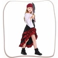 thumbnail image 4 of EnJoCho Girls Renaisance Outfit Skirt Pirate with Renaisance 𝖬edieval Long Sleeve Shirt Corset Waist Belt Headscarf Girls Ruffle Sleeve Dress, 4 of 7