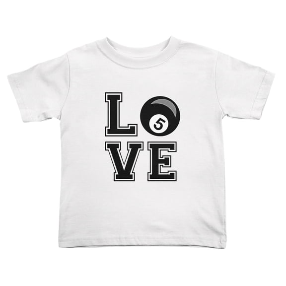 Pool Balls Love Cute Toddler T-Shirts for Boys Girls (White, Youth M)