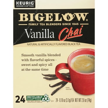Bigelow Black Tea Vanilla Chai Keurig K-Cup Tea Pods, 24 Count