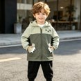 thumbnail image 7 of Cethrio Boys Hooded Jackets, Long Sleeve School Lightweight Casual Kids Windbreaker Army Green Size 7-8 T, 7 of 7