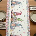thumbnail image 5 of Table Runners 108 Inches Long Dress Scarves, Happy Easter Farmhouse Coffee/Dining/Kitchen Table Runner for Living Room, Funny Gnomes Rabbits Colorful Eggs Plaid 13x108 Inch, 5 of 9
