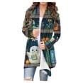 thumbnail image 1 of LOVZFMLL Cardigan pour Femmes à Manches Longues Mode Décontractée Imprimé Halloween Blouse Manteau, 1 of 6