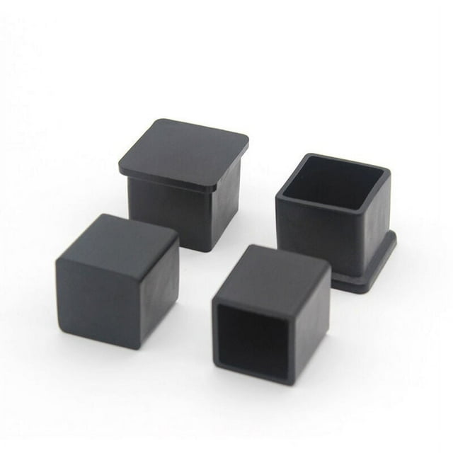 Square Furniture Leg Covers For Metal Legs, Precise Fit Anti-Slip Rubber Leg Tips Multi-Utility For Furniture Items Furniture Floor Protectors Protects Floor From Scratches, Pack Of 10