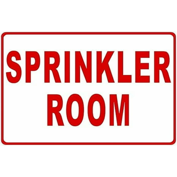 Sprinkler Room Metal Tin Sign for Outdoor & Indoor 12" x 8"