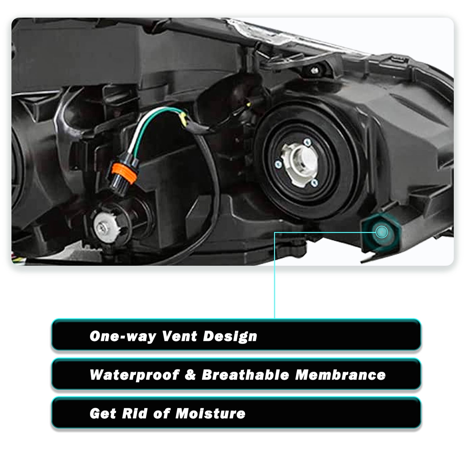 For 2010-2014 Subaru Outback Legacy Projector Black Headlights Lamp Assembly L+R