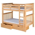 thumbnail image 2 of Santa Fe Mission Tall Bunk Bed Twin over Twin - Attached Ladder - Multiple Finishes - with Twin Size Under Bed Trundle, 2 of 8
