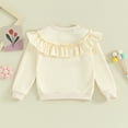 thumbnail image 3 of Bagilaanoe Toddler Baby Girl Casual Sweatshirt Long Sleeve Ruffle Pullover 9M 12M 18M 24M 36M 48M Kids Loose Tee Tops, 3 of 8