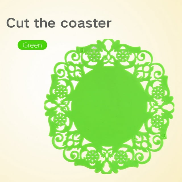 Insulation Pad,Silicone Lace Flower Coaster Cup Pad Plastic Round Coaster Ultimate Reliability