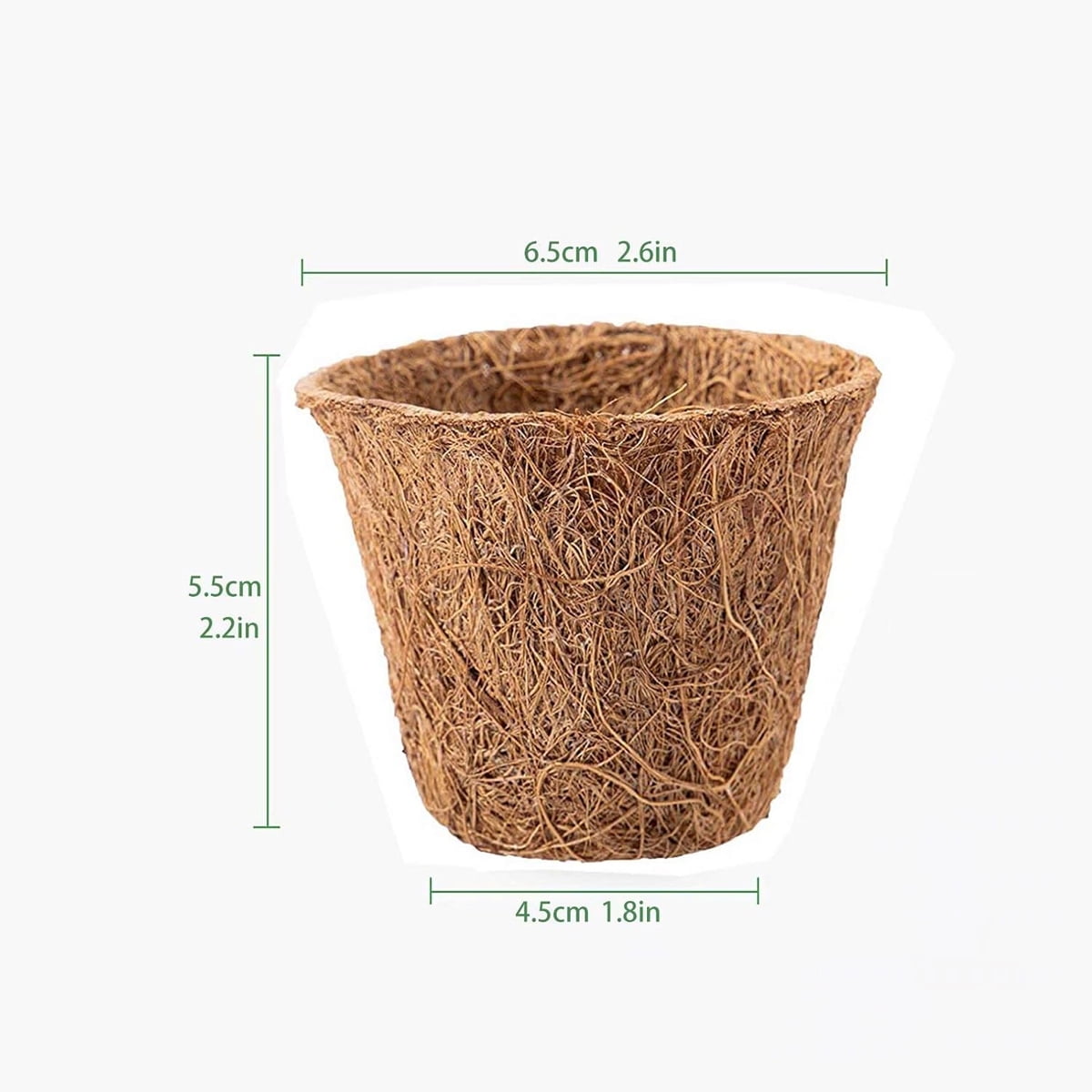Tutuviw Coco Coir Nursery Pots,10 Pcs Biodegradable Small Plants Pots,Coconut Fiber Seedling Pots for Seed Starter,Seed Starter Tray for Indoor Outdoor,Organic Planting (2.6in)