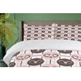 thumbnail image 4 of Ambesonne Goat Duvet Cover Sets, Animal Portraits on Circles, 2-Queen, Brown Blush White, 4 of 7