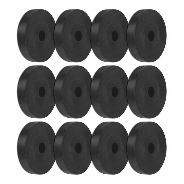 Uxcell 12-Pack Arandelas de Aislamiento de Goma, 2.4" OD 0.5" ID 0.4" Grueso para Accesorios de Hogar y Automóvil, Negro