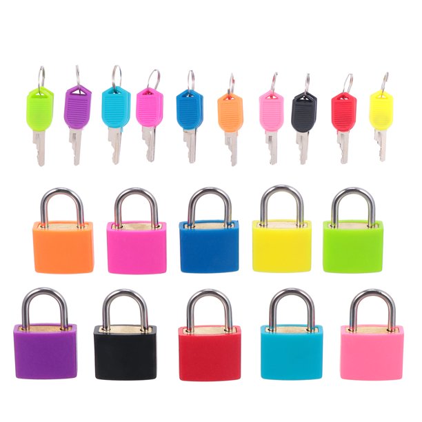 FELTECHELECTR 10 mini candados inoxidables para diario con llaves para equipaje.