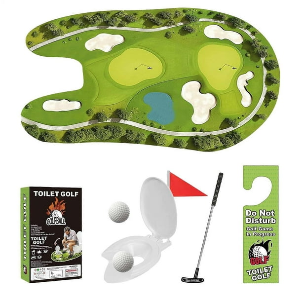 Golf Game for Toilet, Bathroom Mini Golf Toy, Funny Restroom Gag Toy, Fun Gift