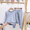 thumbnail image 2 of Children's Striped Round Neck Long Sleeve Top Elastic Waist Pants Mid Size Home Suit Lounge Set, 2 of 4