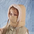 thumbnail image 2 of mgoYE Snow Hats for Kids Boys Kids Children's Hat Fleece Ski Face Mask Winter Cap Adjustable Double Neck Warmer One Size(Khaki,One Size), 2 of 4