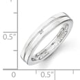 thumbnail image 3 of SS White Ice .01ct. Grooved Diamond Ring Size 7, 3 of 3