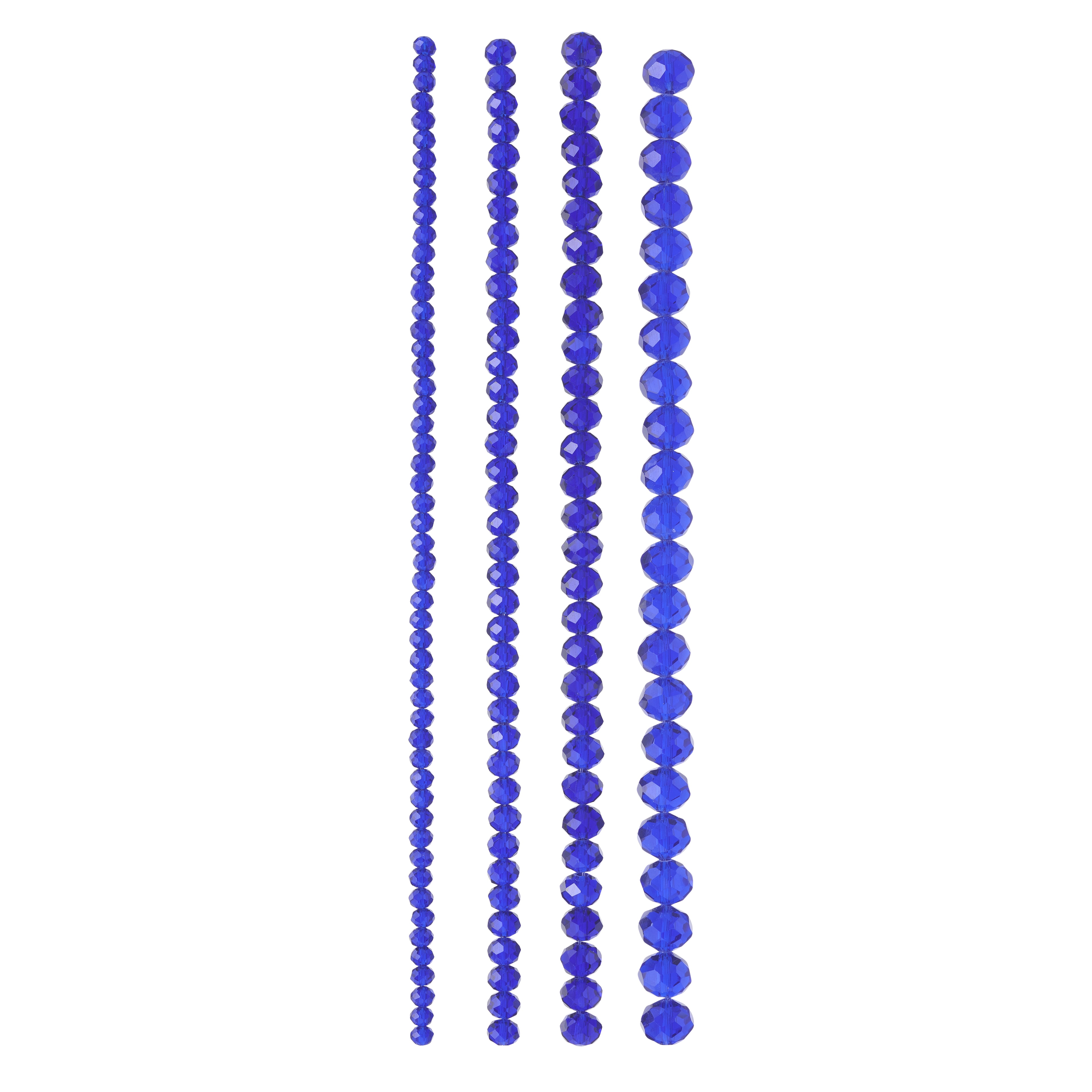 Bead Landing Blue Faceted Glass Rondelle Beads, 12 Packs: 4 ct. (48 total)