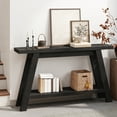 thumbnail image 2 of 54" Farmhouse 2-Tier Console Table ,Wooden Entryway Sofa Table, Black, 2 of 7
