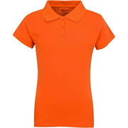 premium short sleeves girls polo shirts orange xs 5/6