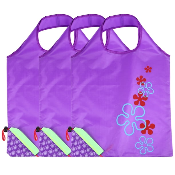 3 bolsas de compras reutilizables y plegables, bolsas de almacenamiento portátiles.