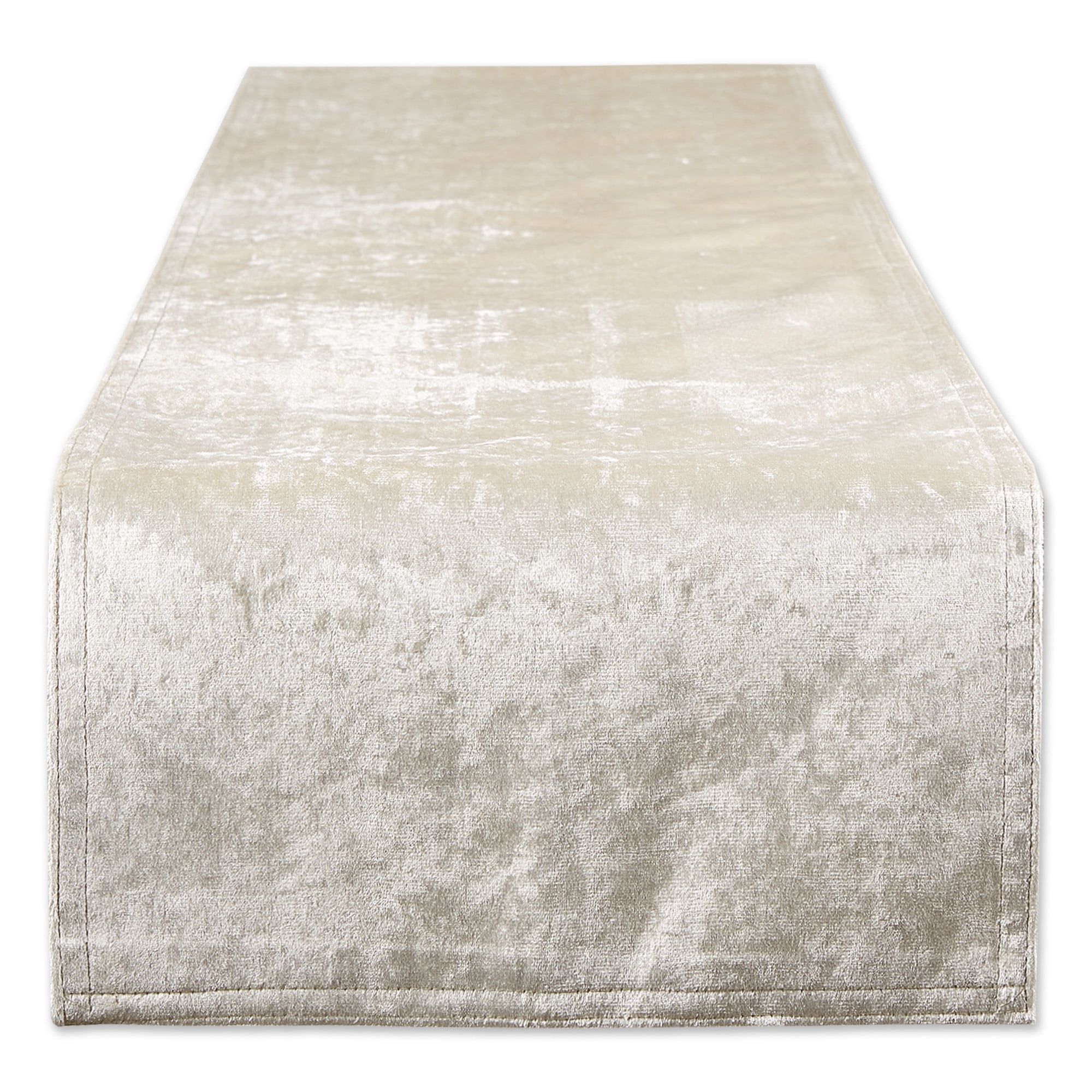 DII Cream Velvet Table Runner