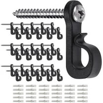 15pcs/20pcs/30pcs White/Bcak Light Hanger Hooks for Outdoor String Lights, Screw Hooks for Hanging Christmas Light, Light Wire and Led Light Clips, Wall Patio Hooks for Garage New Year Holiday Party