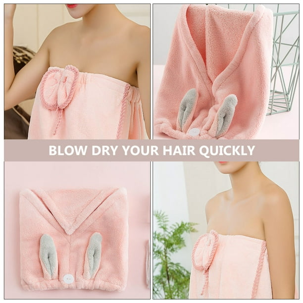 Rabbit Ear Shower Caps Hair Dry Caps Hair Towel Wraps Hair Dry