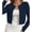 D1-Navy Blue, variant on Chiclily Women's Cropped Cardigan Sweaters Long Sleeve Crew Neck Button Down Knit Bolero Shrugs Tops