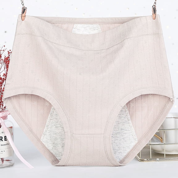 SDNall Leak-Proof Menstrual Underwear for Women Large Solid Color Absorbent Period Panties with Comfortable Waistband for Overnight Protection