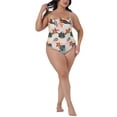 thumbnail image 2 of Agnes Orinda Women's Plus Size One Piece Swimsuit Adjustable Spaghetti Straps Floral Tropical Pattern Swimwear Beach Bathing Suits  1X Pink, 2 of 6