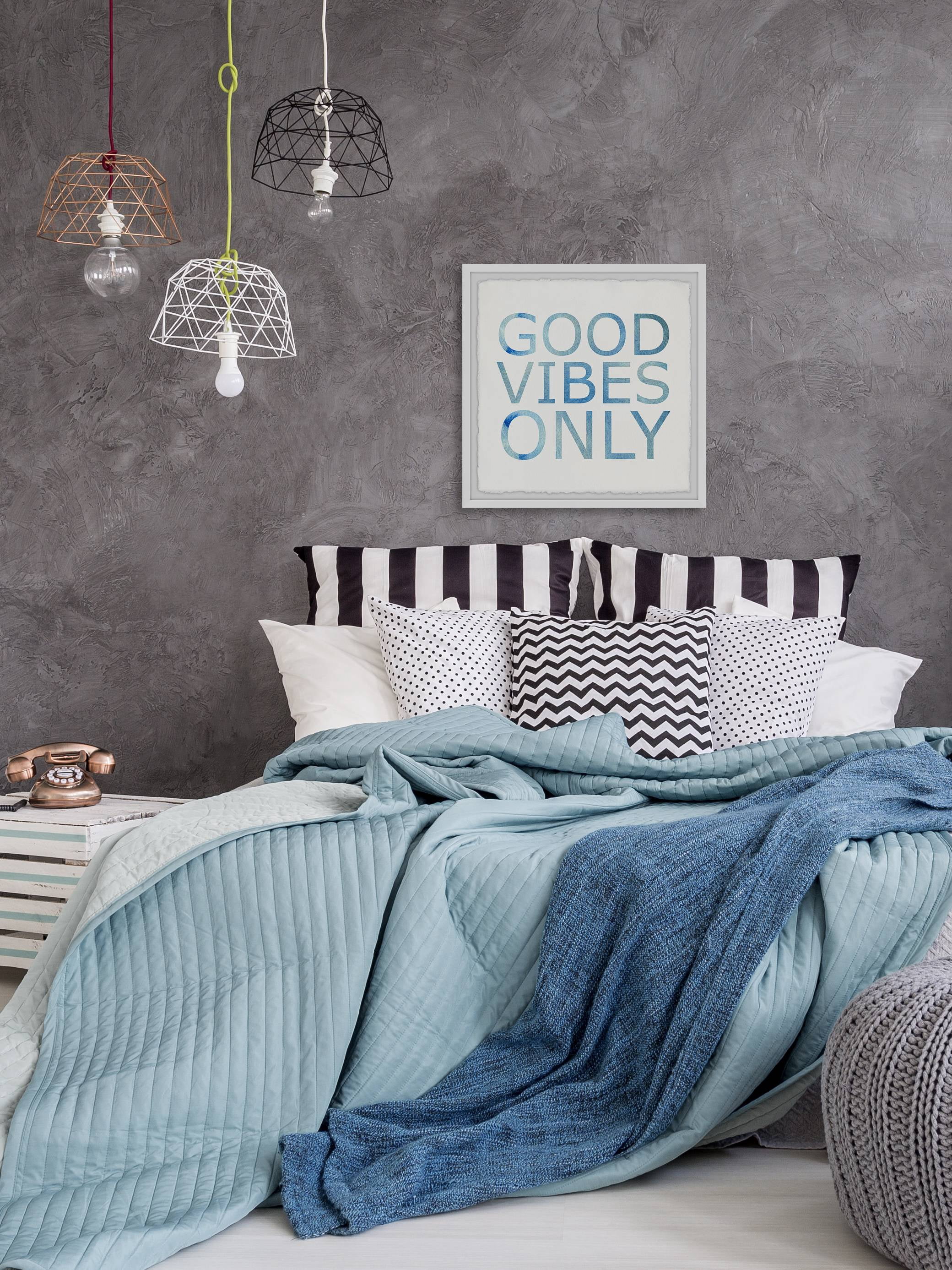 Marmont Hill Good Vibes Only x Framed Wall Art, 18.00" x 1.50"