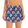 thumbnail image 2 of Balery cool Skull flower Pattern Women's Running Shorts with Liner 2 Pockets Elastic Workout Athletic Gym Yoga Shorts-Medium, 2 of 7