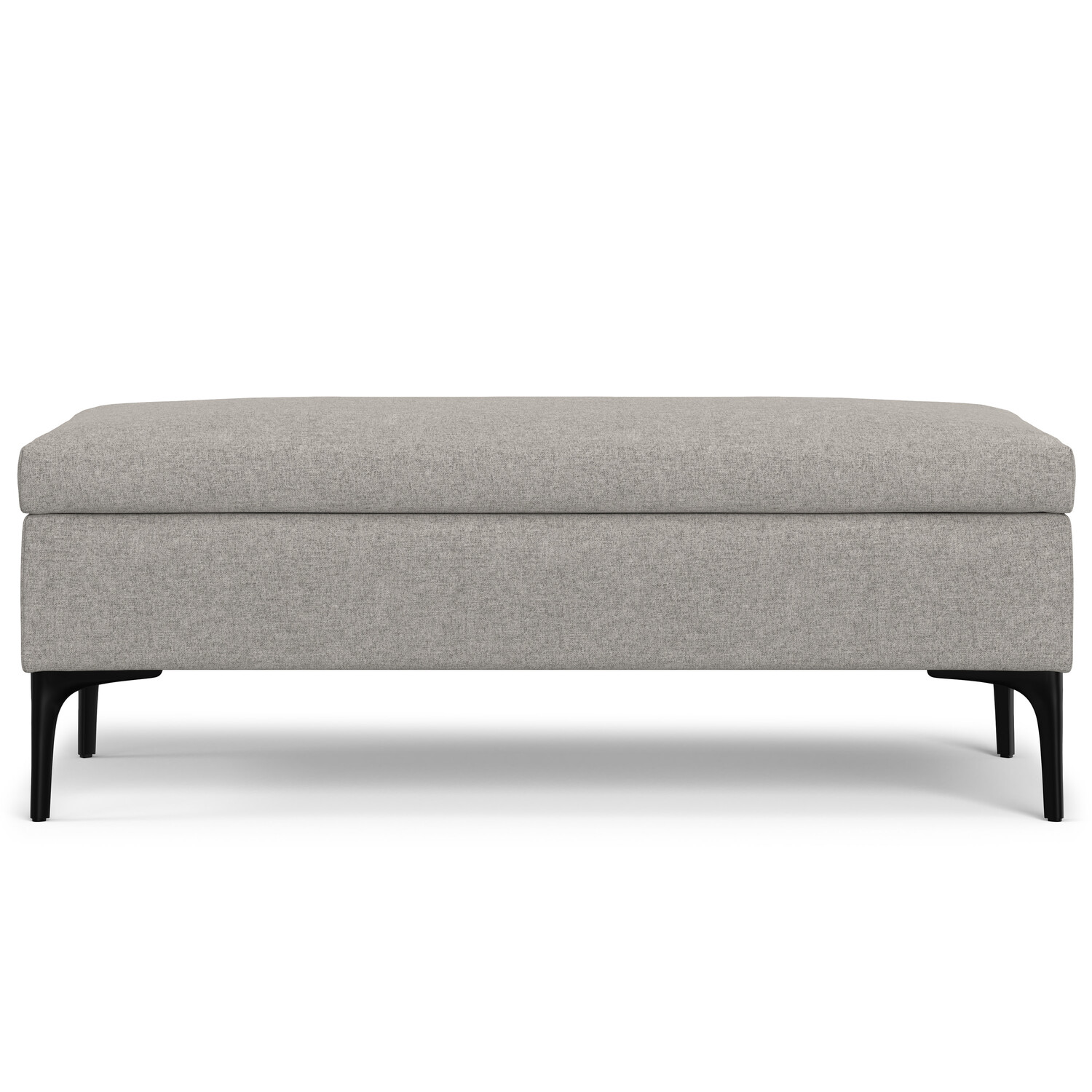 Simpli Home Rebecca 48 inch Wide Mid Century Modern Rectangle Large Coffee Table?Storage Ottoman with Lift up Lid in Cloud Grey Polyester