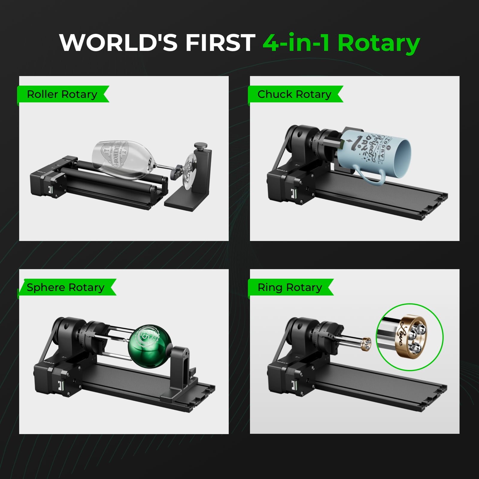 Buy xTool RA2 Pro 4in1 Laser Rotary with Risers, Yaxis Rotary Roller